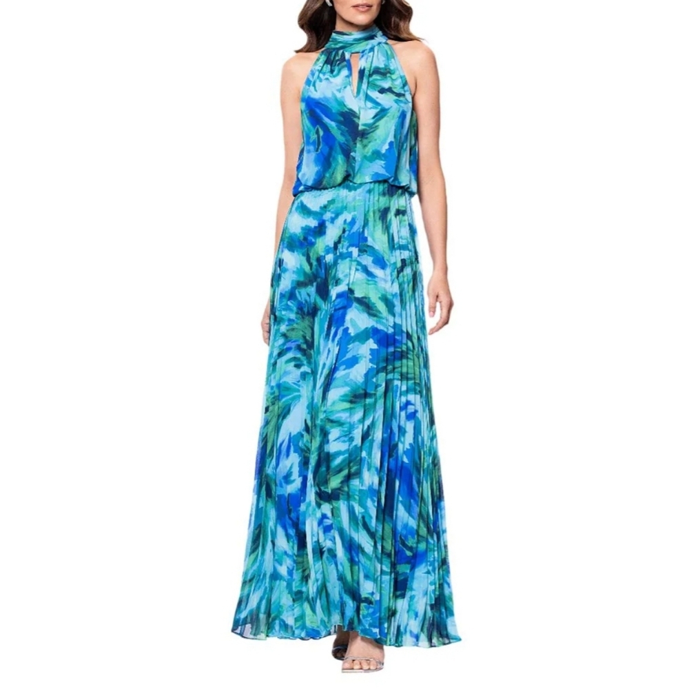 Petite Women's Dress Size 6P Xscape Chiffon Mock Neck Sleeveless Dress NWT